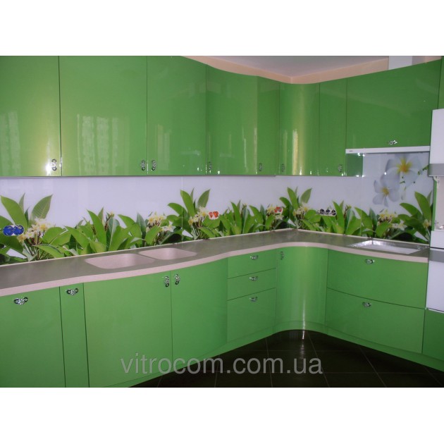 Стеклянный кухонный фартук с фотопечатью FF879 - Цветы