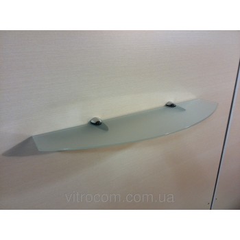 Полка стеклянная прямая фигурная 4 мм белая матовая 50 х 12 см