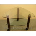 Кофейный стеклянный столик  Дэльта-мини прозрачный