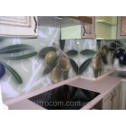 Кухонный фартук из стекла рисунок оливки