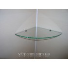 Полка  6 мм стеклянная прозрачная  для ванной угловая